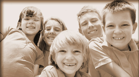 smiling group of children